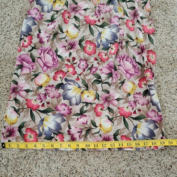 ADRIANNA PAPELL Womens Dress 6 Floral Short Sleeve Silk - Picture 11 of 11
